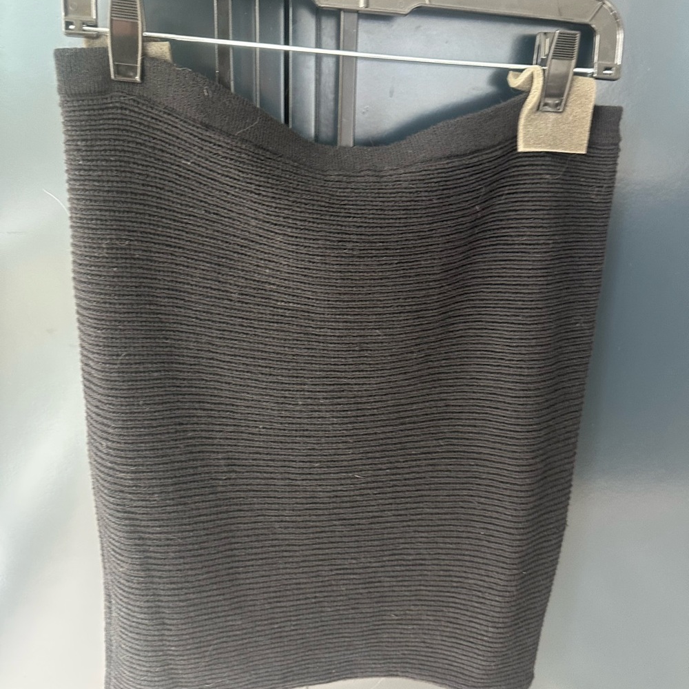 Eileen Fisher Black Ribbed Knit Pencil Skirt Small